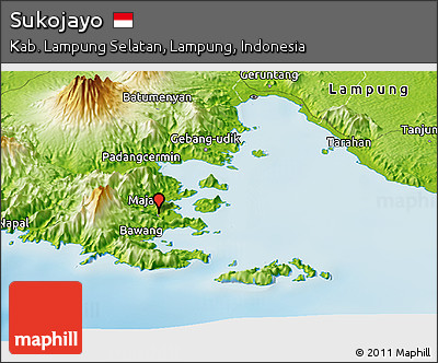 Physical Panoramic Map of Sukojayo