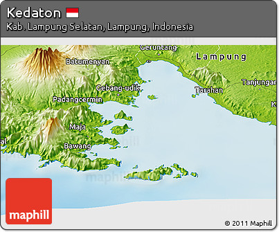 Physical Panoramic Map of Kedaton
