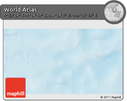 Physical 3D Map of the Area around 5° 35' 51" S, 108° 52' 30" E