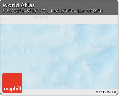 Physical 3D Map of the Area around 5° 35' 51" S, 108° 52' 30" E