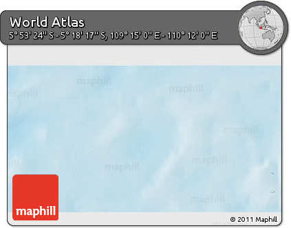 Shaded Relief 3D Map of the Area around 5° 35' 51" S, 109° 43' 29" E