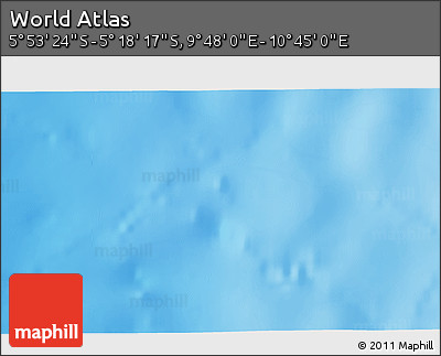 Physical 3D Map of the Area around 5° 35' 51" S, 10° 16' 30" E