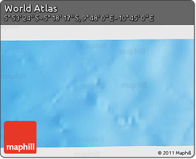 Physical 3D Map of the Area around 5° 35' 51" S, 10° 16' 30" E