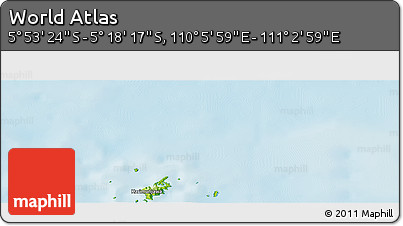 Physical Panoramic Map of the Area around 5° 35' 51" S, 110° 34' 29" E