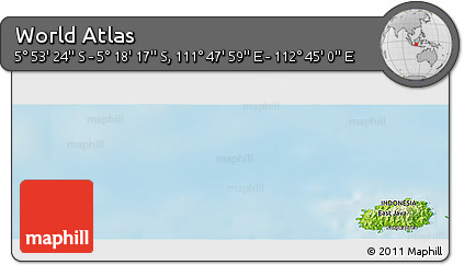 Physical Panoramic Map of the Area around 5° 35' 51" S, 112° 16' 30" E