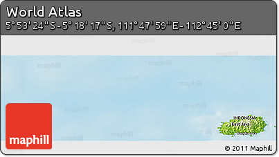 Physical Panoramic Map of the Area around 5° 35' 51" S, 112° 16' 30" E