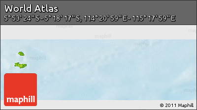 Physical Panoramic Map of the Area around 5° 35' 51" S, 114° 49' 29" E