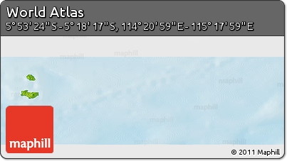 Physical Panoramic Map of the Area around 5° 35' 51" S, 114° 49' 29" E