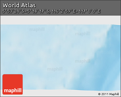 Physical 3D Map of the Area around 5° 35' 51" S, 116° 31' 30" E