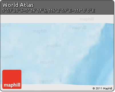 Physical 3D Map of the Area around 5° 35' 51" S, 116° 31' 30" E