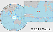Gray Location Map of the area around 5° 35' 51" S, 116° 31' 30" E