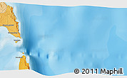 Political 3D Map of the area around 5° 35' 51" S, 120° 46' 30" E