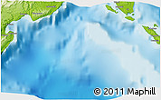 Physical 3D Map of the area around 5° 35' 51" S, 123° 19' 29" E