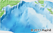 Political 3D Map of the area around 5° 35' 51" S, 123° 19' 29" E