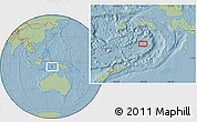 Savanna Style Location Map of the area around 5° 35' 51" S, 129° 16' 30" E, hill shading