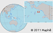 Gray Location Map of the area around 5° 35' 51" S, 136° 4' 29" E