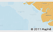 Political 3D Map of the area around 5° 35' 51" S, 137° 46' 30" E