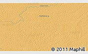 Political 3D Map of the area around 5° 35' 51" S, 139° 28' 29" E