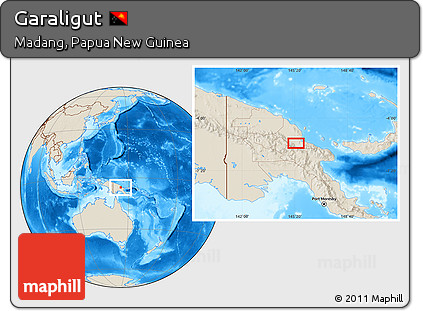 Shaded Relief Location Map of Garaligut