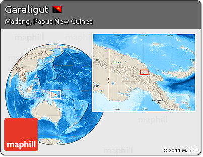 Shaded Relief Location Map of Garaligut