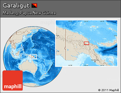 Shaded Relief Location Map of Garaligut