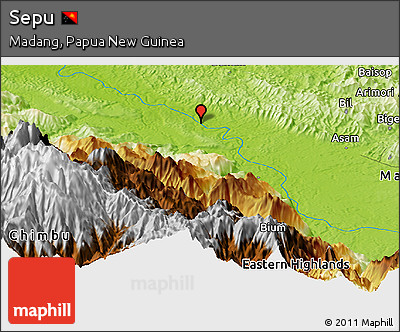 Physical Panoramic Map of Sepu