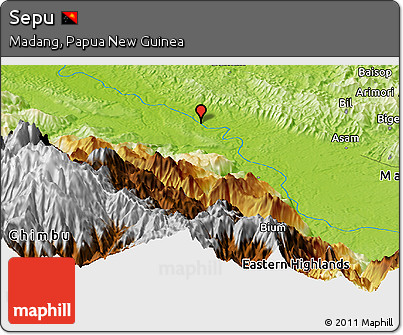 Physical Panoramic Map of Sepu