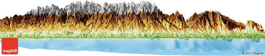 Physical Horizon Map of the Area around 5° 35' 51" S, 146° 16' 30" E