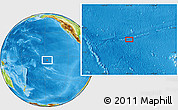 Physical Location Map of the area around 5° 35' 51" S, 146° 58' 29" W