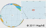 Political Location Map of the area around 5° 35' 51" S, 146° 58' 29" W