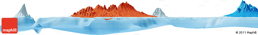 Political Horizon Map of the Area around 5° 35' 51" S, 147° 58' 29" E