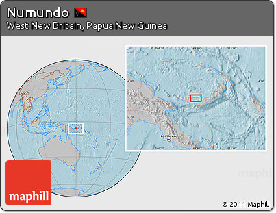 Gray Location Map of Numundo, hill shading