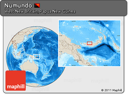 Shaded Relief Location Map of Numundo