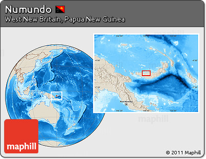 Shaded Relief Location Map of Numundo