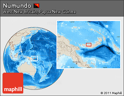 Shaded Relief Location Map of Numundo