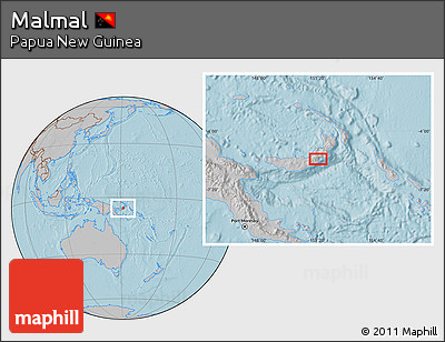 Gray Location Map of Malmal, hill shading