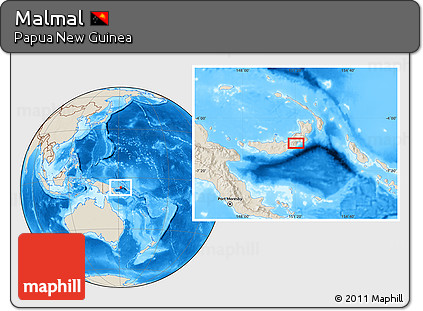 Shaded Relief Location Map of Malmal