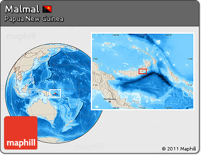 Shaded Relief Location Map of Malmal