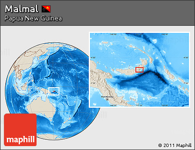 Shaded Relief Location Map of Malmal