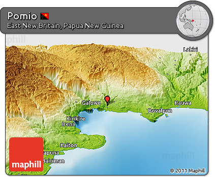 Physical Panoramic Map of Pomio