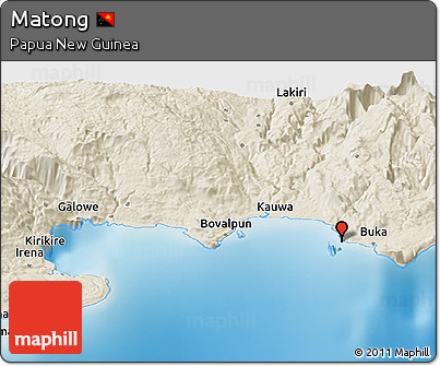 Shaded Relief Panoramic Map of Matong