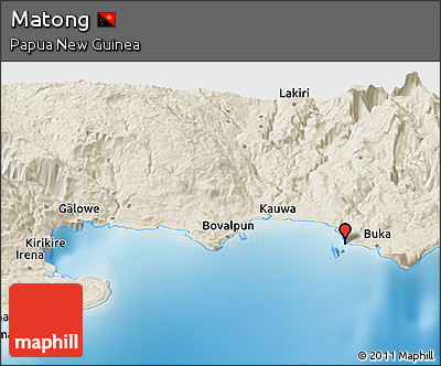 Shaded Relief Panoramic Map of Matong