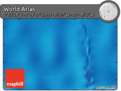Physical Map of the Area around 5° 35' 51" S, 151° 13' 29" W
