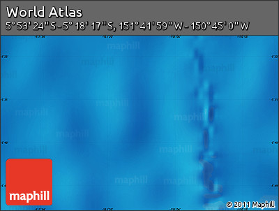 Physical Map of the Area around 5° 35' 51" S, 151° 13' 29" W