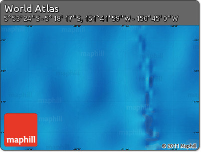 Physical Map of the Area around 5° 35' 51" S, 151° 13' 29" W