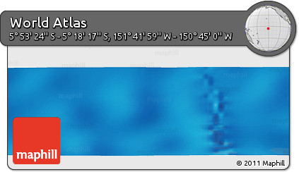 Physical Panoramic Map of the Area around 5° 35' 51" S, 151° 13' 29" W