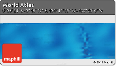 Physical Panoramic Map of the Area around 5° 35' 51" S, 151° 13' 29" W