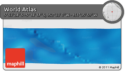 Physical Panoramic Map of the Area around 5° 35' 51" S, 152° 4' 29" W