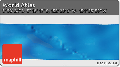 Physical Panoramic Map of the Area around 5° 35' 51" S, 152° 4' 29" W