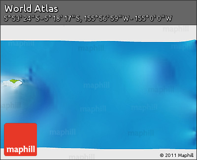 Physical 3D Map of the Area around 5° 35' 51" S, 155° 28' 29" W
